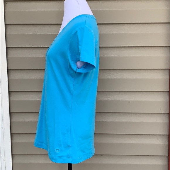 Champion women’s blue scoop neck,capped sleeve tee - Picture 3 of 6